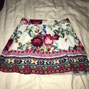 Floral Pattern Mini Skirt